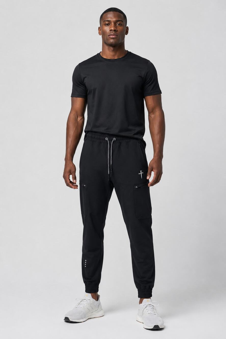Three Nails Apex Jogger Pants Black Mens Size Medium New Activewear Christian
